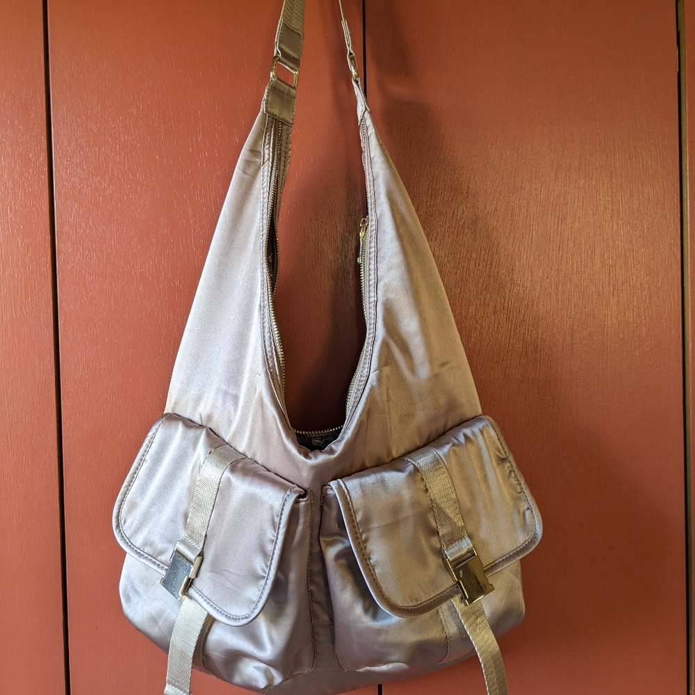 Steve Madden brand shoulder bag champagne colored, large